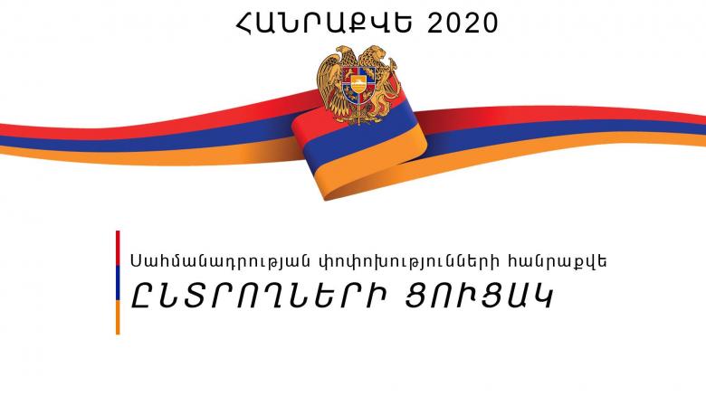 2020 թվականի ապրիլի 5-ին  կայանալիք ՀՀ Սահմանադրության փոփոխությունների հանրաքվեի  ՀՀ ընտրողների ռեգիստրում ընդգրկված հանրաքվեին մասնակցելու իրավունք ունեցող քաղաքացիների ընդհանուր թիվը՝ մարտի 6-ի դրությամբ 2020 թվականի ապրիլի 5-ին  կայանալիք ՀՀ Սահմանադրության փոփոխությունների հանրաքվեի  ՀՀ ընտրողների ռեգիստրում ընդգրկված հանրաքվեին մասնակցելու իրավունք ունեցող քաղաքացիների ընդհանուր թիվը՝ մարտի 6-ի դրությամբ