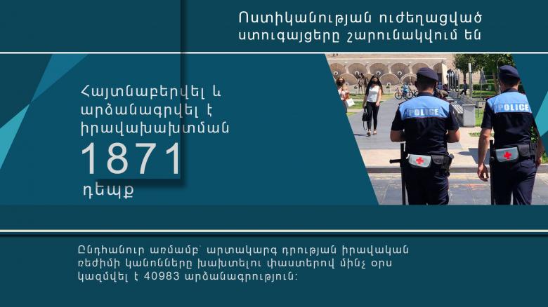 Հունիսի 21․ Ոստիկանության ուժեղացված ստուգայցերը շարունակվում են Հունիսի 21․ Ոստիկանության ուժեղացված ստուգայցերը շարունակվում են