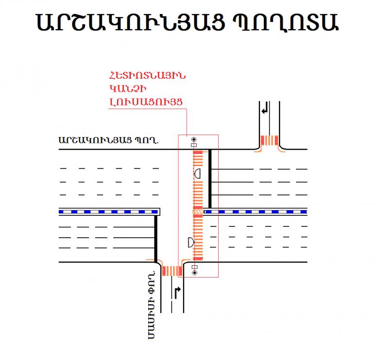 Երթևեկության կազմակերպման փոփոխություն Երևան քաղաքի Արշակունյաց պողոտայում