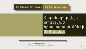 Նոյեմբերի 6-ի ժամը 15․00-ի դրությամբ հայտնաբերվել է արգելված հրապարակումների 390 դեպք Նոյեմբերի 6-ի ժամը 15․00-ի դրությամբ հայտնաբերվել է արգելված հրապարակումների 390 դեպք